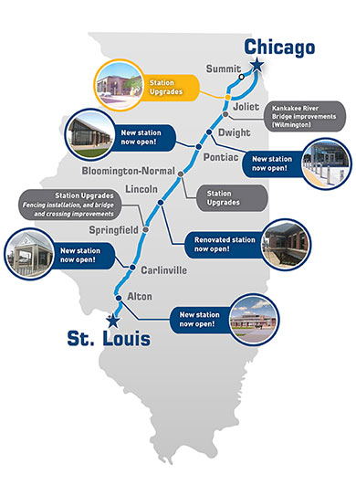 Illinois High-Speed Rail Study Area Map